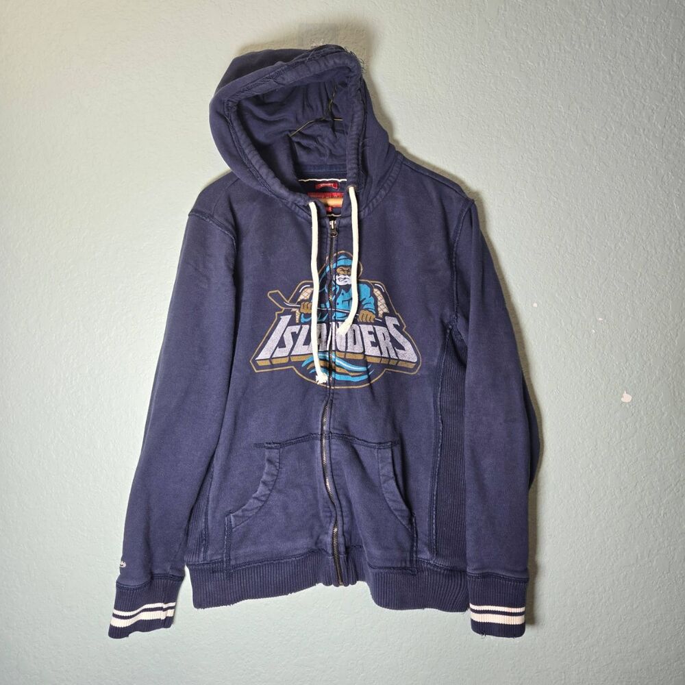 New York Islanders Mitchell & Ness NHL Hockey Women Hoodie Blue Sweatshirt sz XL